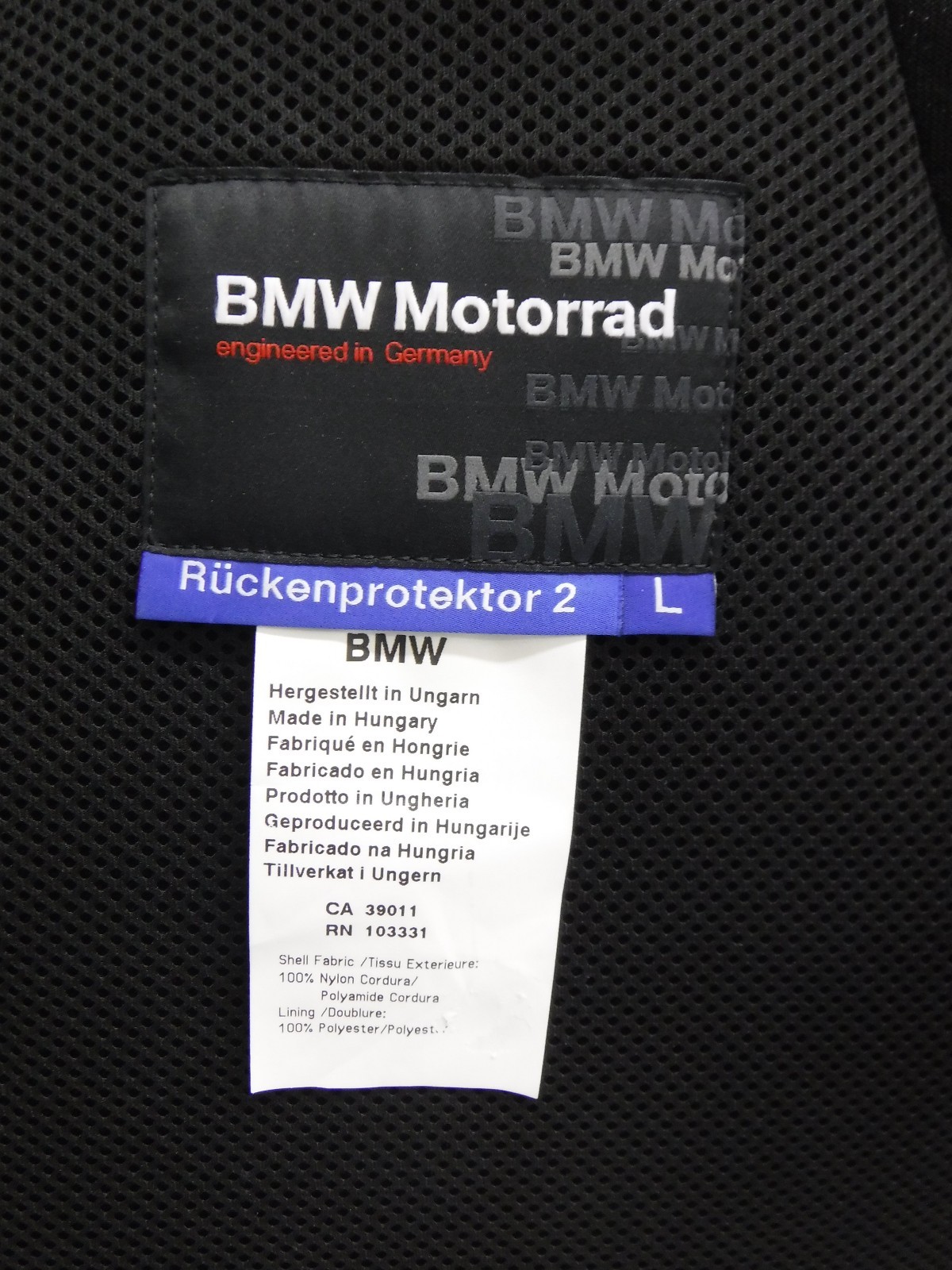 BMW Motorrad 2 Armoured Motorcycle Vest Back Protect… Gem