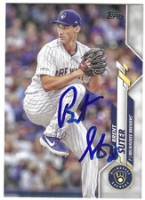 BRENT SUTER SIGNED 2020 TOPPS SERIES TWO BASEBALL CARD MILWAUKEE BREWERS #477