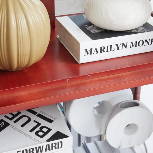 70"H Lighted Curio Cabinet Wooden Display Cabinet,Vintage Accent Storage Cabinet - Picture 20 of 39