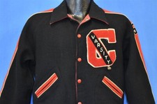 vtg 50s CHARDON OHIO HILLTOPPERS FOOTBALL 1957 DAVE VARSITY REVERSIBLE JACKET M