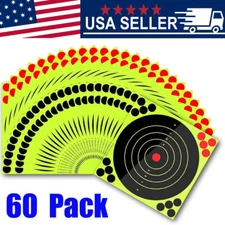  8" Shooting Targets Reactive Sticker Shot Gun Rifle Range Paper Target 60 Pack