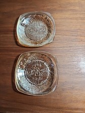 Floragold Set of Two Saucers Iridescent Louisa Glassware 40's-60's