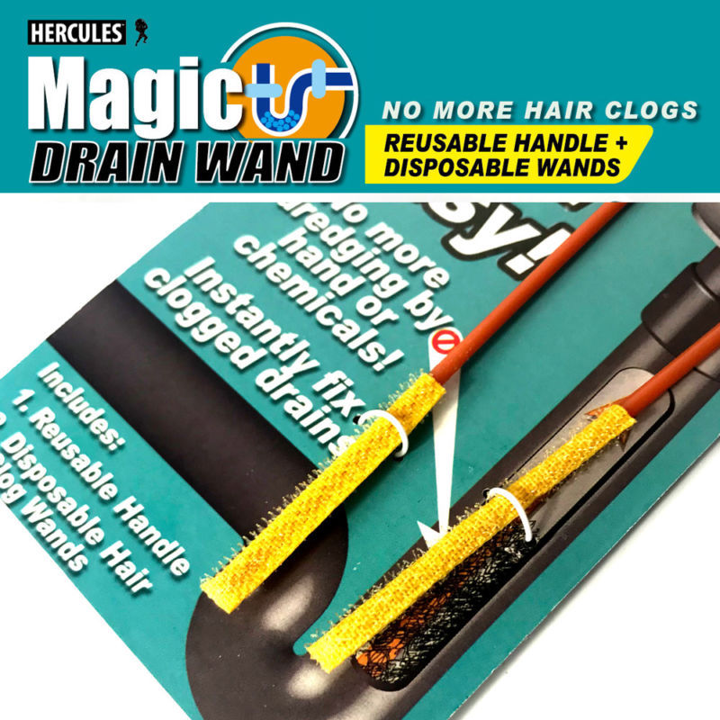 magic drain wand Drain Cleaning Hair Clog Tool Clean Wands Brush set eBay