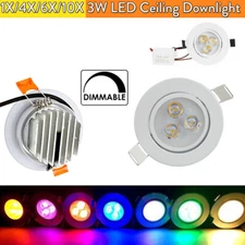 1X 10X Dimmable Led  Downlight 3W With Driver Decorative Light Bulb Living Room