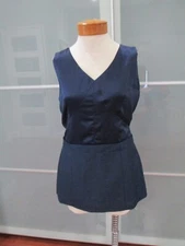 J. Peterman Mixed Media Satin / Silk / Wool Tank Top Size 12