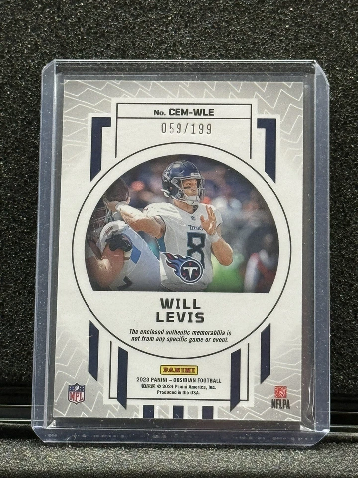 2023 Panini Obsidian Will Levis RC Cutting Edge Patch 59/199 Titans Rookie🔥🔥 - Image 2 of 2