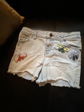 Denim Blue Jean Shorts Light White Wash Kids Girls Size 10 Bottoms