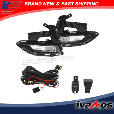 Left+Right For Nissan Sentra 2020-2021 Fog Lamps Assembly w/Halogen Bulbs