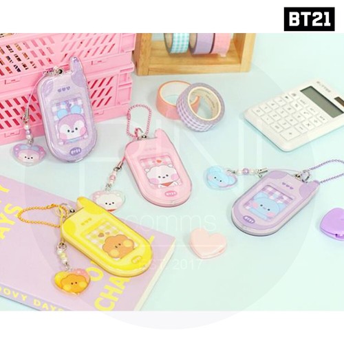 BTS BT21 Official Authentic Goods minini Retro Phone Keyring + Tracking Number - Imagen 8 de 9