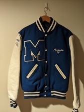 Chaqueta Universitaria High School Minersville Cross Country X-Small Azul Blanco
