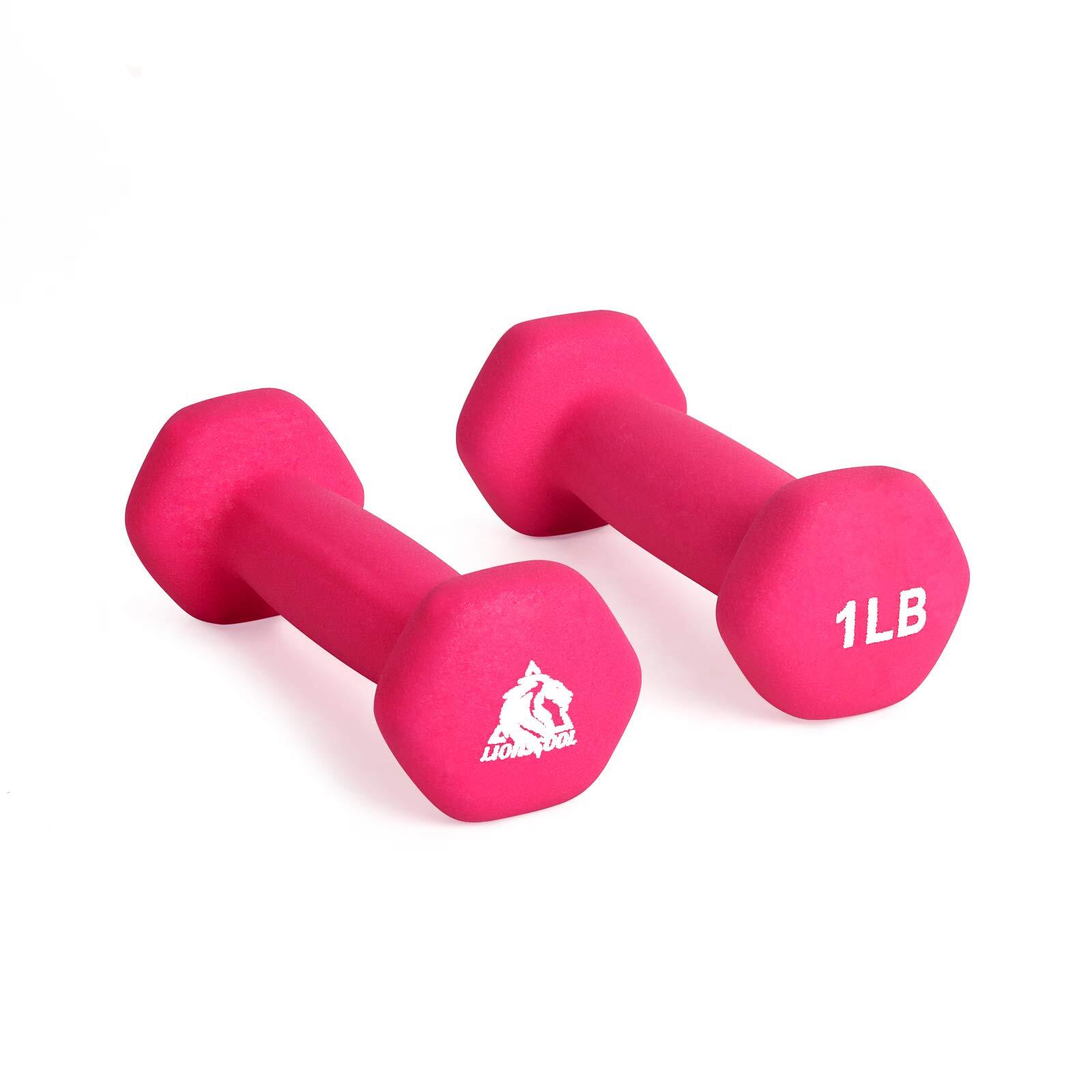 Neoprene Coated Dumbbell Weights (Rose Pink 1lb Pair)