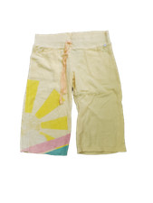 Womens Juniors David  Goliath Yellow Sun Terry Long Shorts Capri Lounge Pants