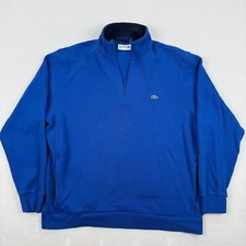 Lacoste Sweater Size 9 4XL Blue Cotton 1/4 Zip Pullover Alligator Classic Casual