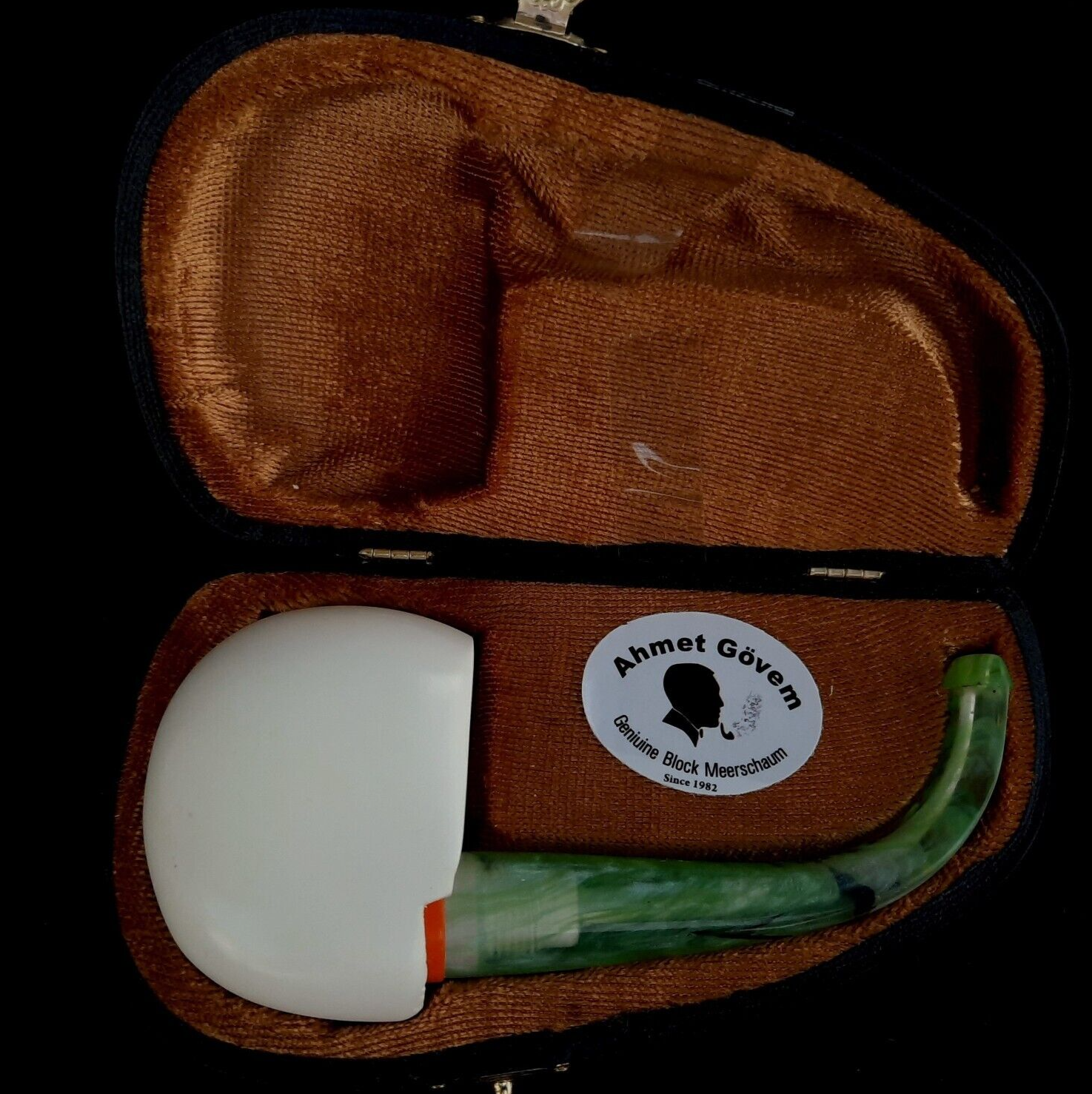 VEST POCKET Block Meerschaum Tobacco Pipe AGM-1372 Estate Smoking Pipe-image