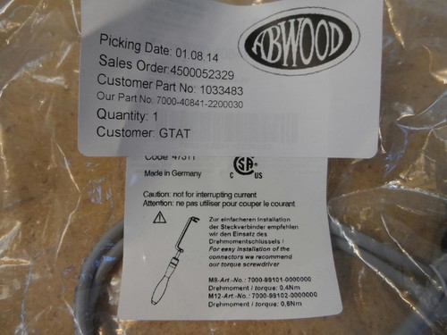 Murr Elektronik 7000-40841-2200030 Connector Cable New - Foto 3 di 3