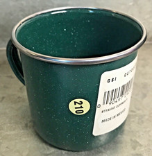 GSI Outdoors Green Speckled Enamelware 3 1/4" Coffee Tea Cup Mug 3 1/4" D New