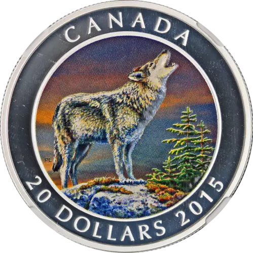 2015 Canada Silver $20 The Wolf - Colorized NGC PF70 Ultra Cameo Early Releases