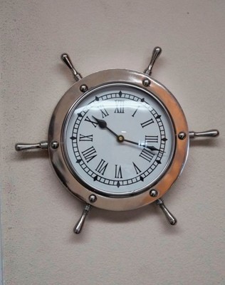 Aluminium Schiff Rad Uhr 12 '' - Schiff Rad Uhr Verchromt -ship Rad Uhr