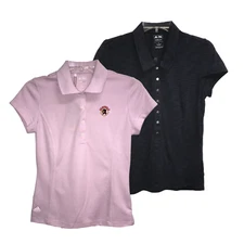 Women's Adidas Climate Short Sleeve Polo Shirts [Purple Seminole, Black] XS, S