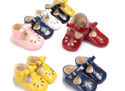 Newborn Baby Boy Girl Soft Sole T- Bar Pram Shoes Toddler Mary Jane Shoes 0-18 M