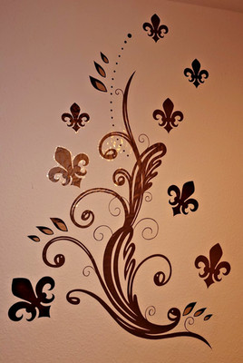Wandtattoo Blume Ranke xl Lilien Blütenranke Deko Wandaufkleber Fleur de lys