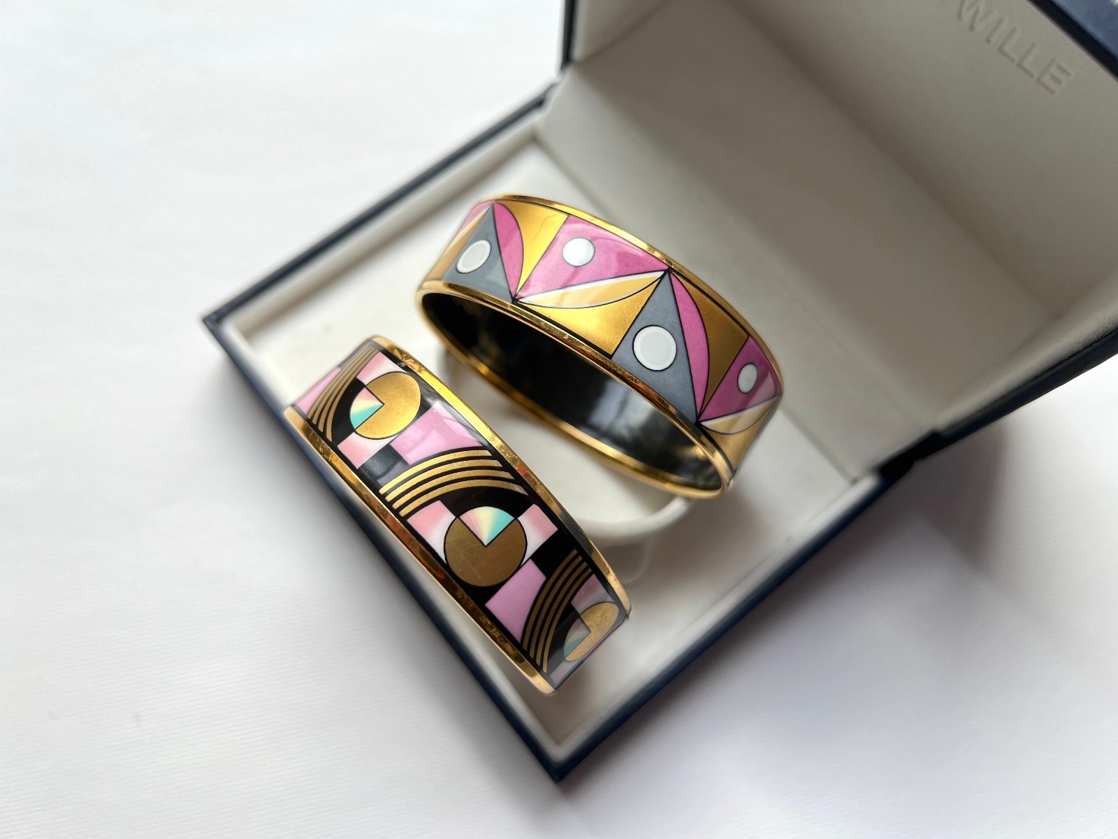 Two MICHAELA FREY WILLE Bangles Bracelets Enamel … - image 3