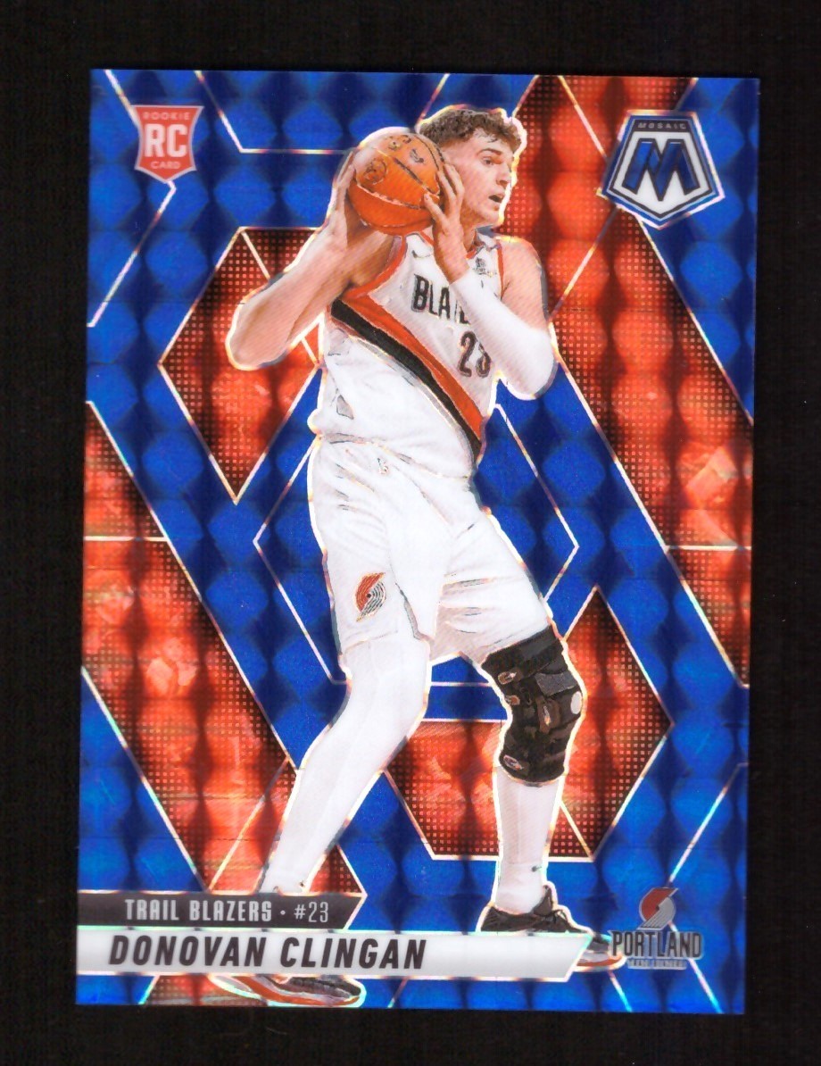 2024-25 Panini Mosaic Donovan Clingan #246 Rookie RC Mosaic Blue Prizm 147/199