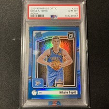 2024 Panini Optic Aqua Prizm /225 Nikola Topic RC #278 Rookie Thunder  *POP 2!*