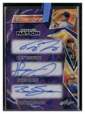 2025 Leaf Baseball Nat #E3-4 Trey Yesavage / Hagen Smith / Brandon Sproat Auto