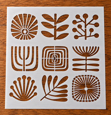 Abstract Shapes and Floral Leaves DIY Crafts Stencil - StencilAir