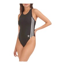 adidas Orginals Women's 3-Stripes Racerback Bodysuit 4A8H63 UK14 Black New