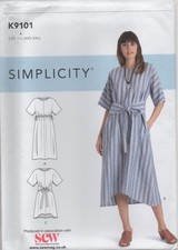Simplicity Sewing Pattern 9101 Pull on Dress with Shaped Tie Belt Size 4 - 26