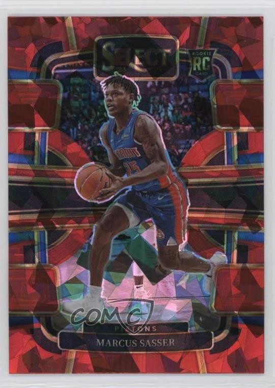 2023-24 Panini Select Concourse Red Cracked Ice Prizm Marcus Sasser #70 0d7t