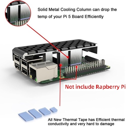 Alloy Protective Case for RPI5 Board Enclosure Enhanced Cooling Radiator Simple - Bild 6 von 8