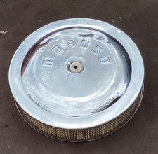 Vintage Moroso Air Cleaner Housing Chrome Drag Race Car Sbc Bbc Gold Red Blue