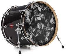 Vinyl Decal Skin for 24" Bass Kick Drum Head Skulls Confetti White