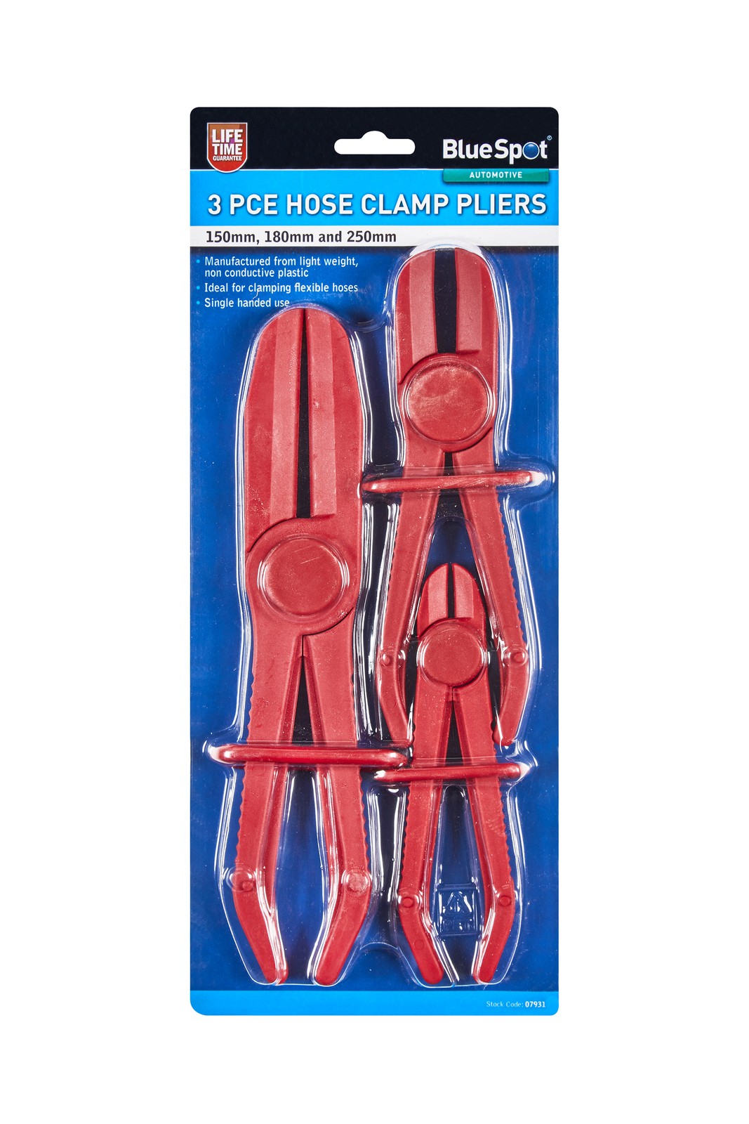 BlueSpot 3pc Flexible Hose Clamp Pliers Grip