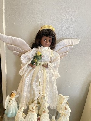 Vintage Telco Motion And Lighted 24  Angel Black