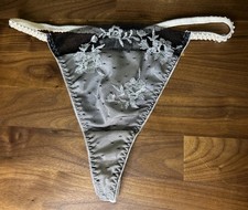 VTG Second Skin Satin High Cut Thong Panties Size M String V Valerie Stevens