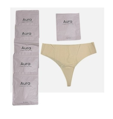 Aura Invisible Seamless Camel Toe Thong NEW Set of 6 Small Sand , black , coffee