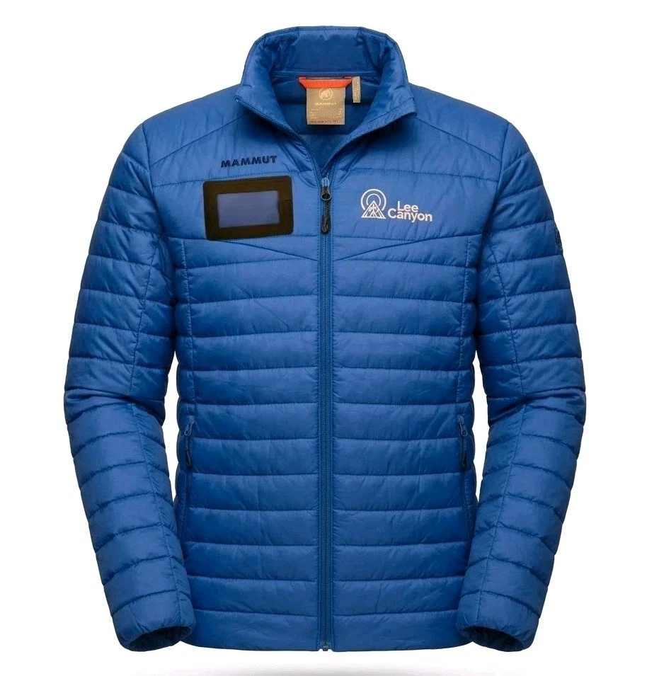 Mammut Insulated Puffer Jacket Mens XL Blue Packable Ski Snow Gear RFID Pocket