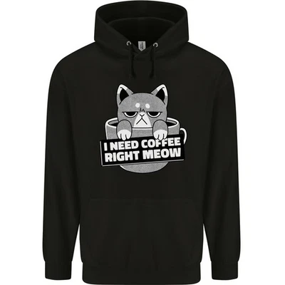 Chat J'ai Besoin De Café Tout De Suite Sweat À Capuche Pour Hommes 80% Coton - Photo 1/4