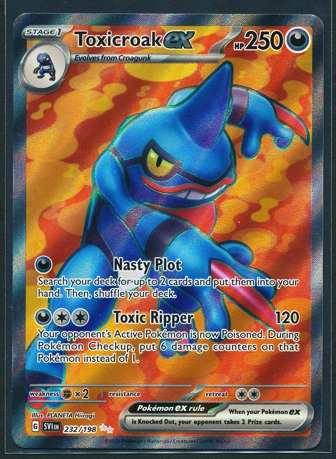 Toxicroak ex 232/198 Full Art Ultra Rare Holo Pokémon 2023 Scarlet & Violet NM