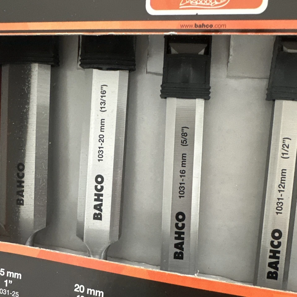 Juego de cinceles de madera Bahco 9883 con mango de polipropileno 5 piezas nuevo Foto 4 de 4