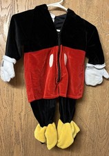 Disney Store Mickey Mouse Snowsuit Plush Bodysuit Baby Size 6 - 12 Mo Classic