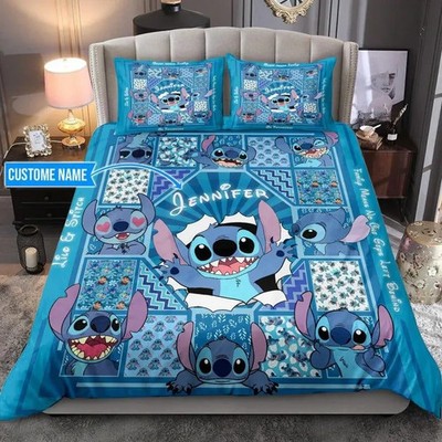 Personalized Stitch Bedding Set Twin Full Queen King | Custom Name Gift