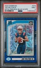 2024 PANINI DONRUSS #319 JOE MILTON III OPTIC PREVIEW-BLUE SCOPE ROOKIE RC PSA 9