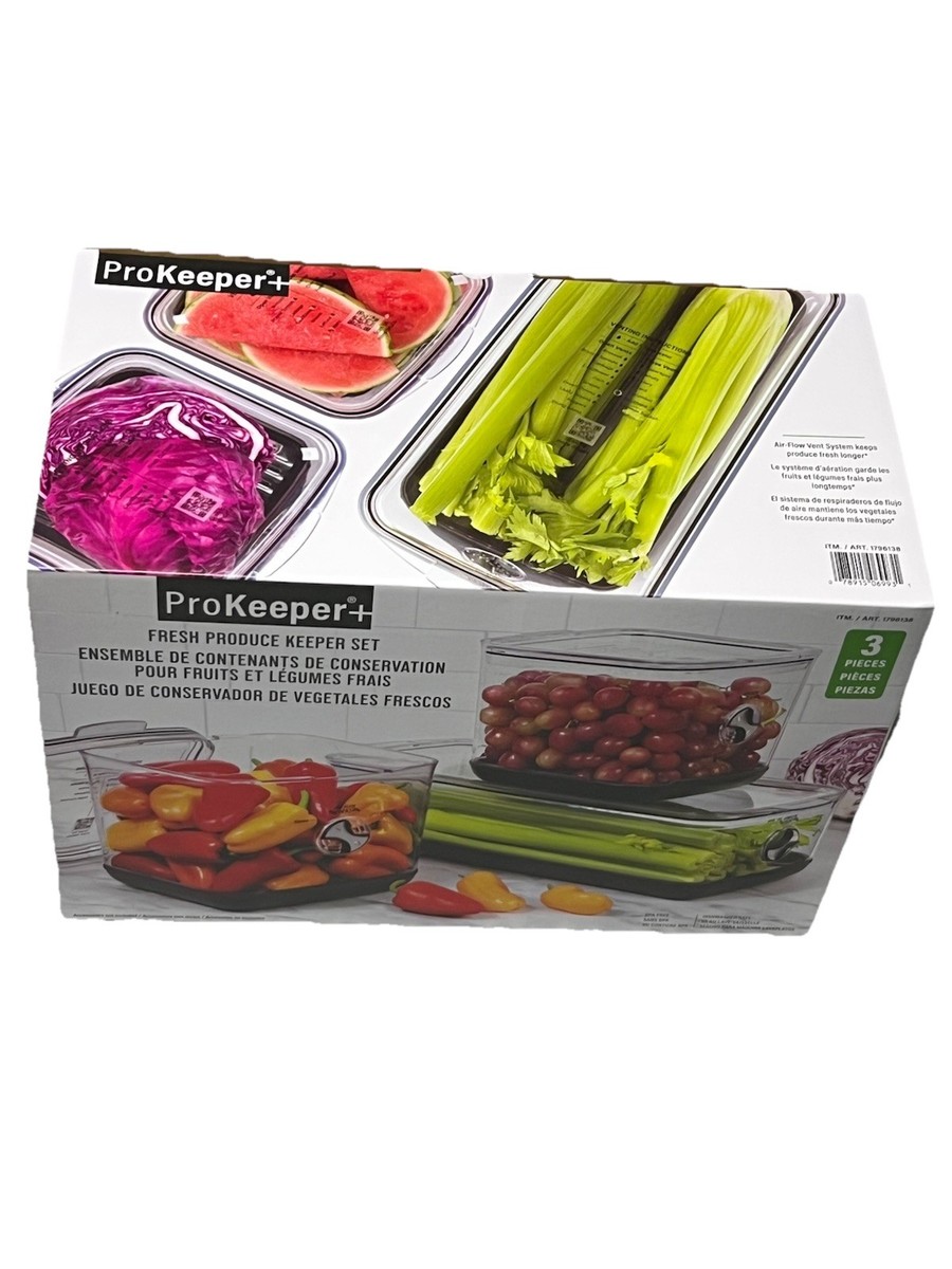 ProKeeper + Fresh Produce Keeper with Air-Flow Vent System, Set of