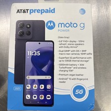 Motorola Moto G Power 5G 2025, 128GB, Slate Gray - At t Prepaid Smartphone - NEW
