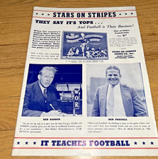 1941 STARS ON STRIPES Football Game Brochure GEORGE HALAS / RED BARBER / ROONEY